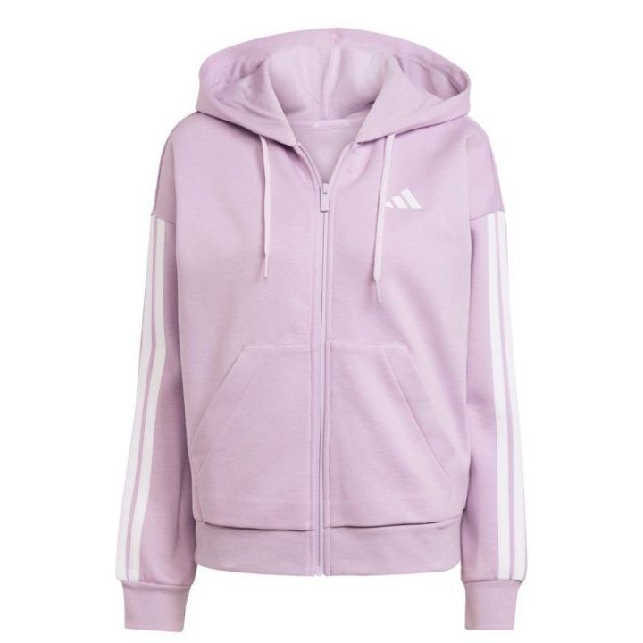 Moteriškas džemperis su gobtuvu adidas Essentials 3-Stripes, violetinis