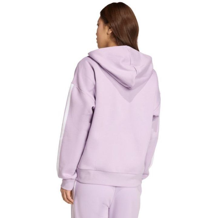 Moteriškas džemperis su gobtuvu adidas Essentials 3-Stripes, violetinis