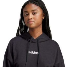 Moteriškas medvilninis džemperis su gobtuvu adidas Essentials Linear