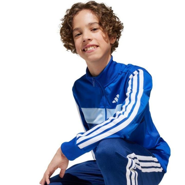 Vaikiškas sportinis kostiumas adidas Tiberio 3-Stripes, mėlynas