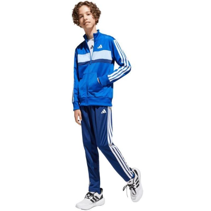 Vaikiškas sportinis kostiumas adidas Tiberio 3-Stripes, mėlynas