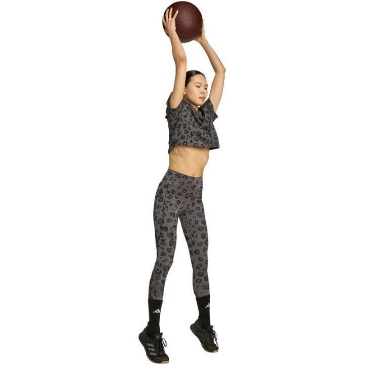 Moteriški marškinėliai su gyvūnų raštu adidas Workout Essentials, pilki