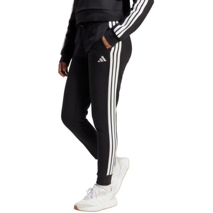 Moteriškos sportinės kelnės adidas 3-Stripes, juodos ir baltos