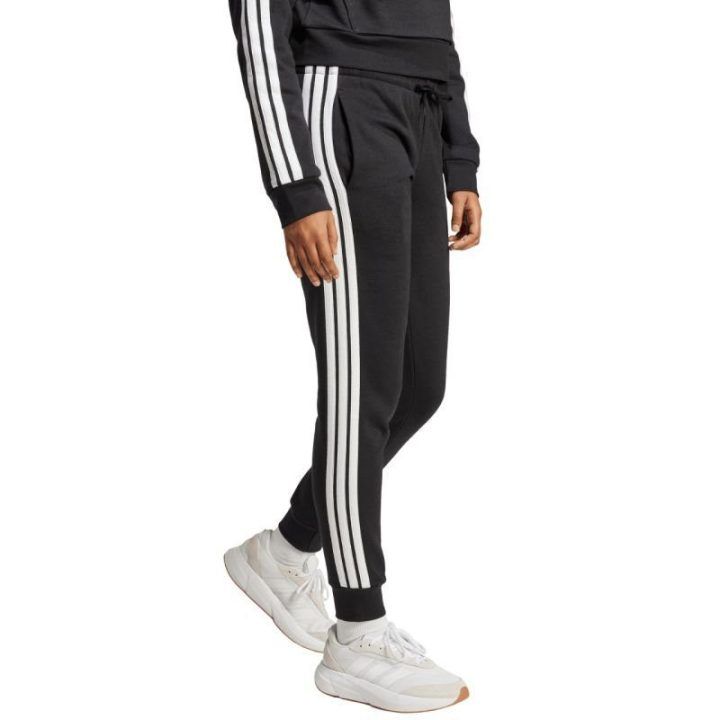 Moteriškos sportinės kelnės adidas 3-Stripes, juodos ir baltos