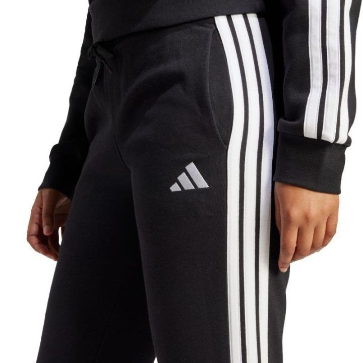 Moteriškos sportinės kelnės adidas 3-Stripes, juodos ir baltos
