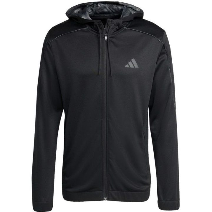 Vyriškas džemperis su gobtuvu ir užtrauktuku adidas SEA, juodas