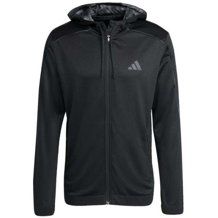 Vyriškas džemperis su gobtuvu ir užtrauktuku adidas SEA, juodas