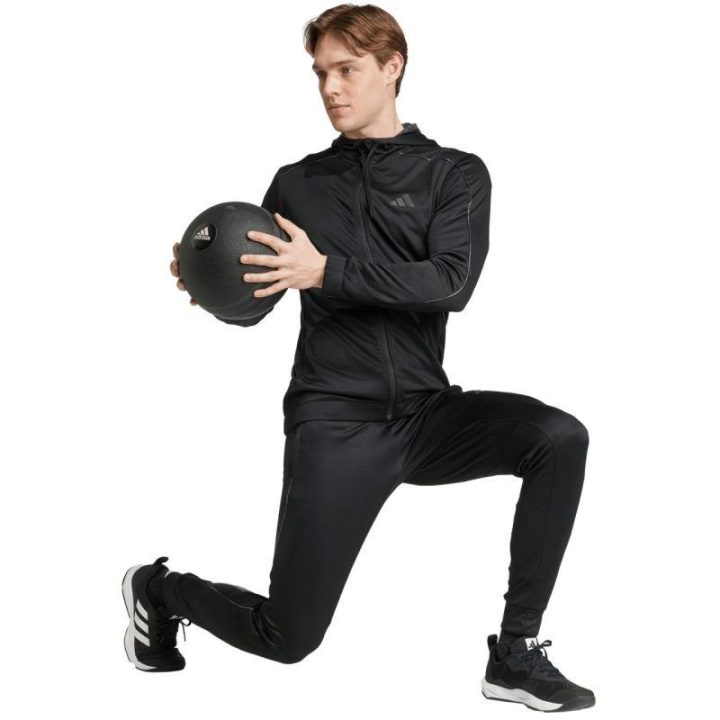 Vyriškas džemperis su gobtuvu ir užtrauktuku adidas SEA, juodas