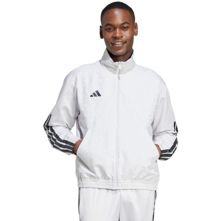 Vyriškas džemperis su užtrauktuku adidas Tiro WV TT Q3, baltas