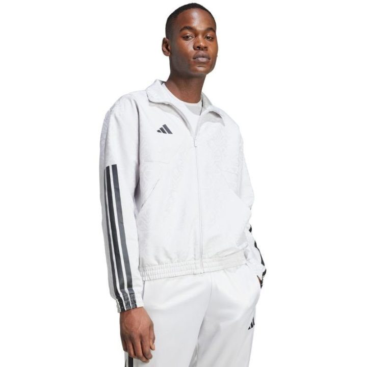 Vyriškas džemperis su užtrauktuku adidas Tiro WV TT Q3, baltas