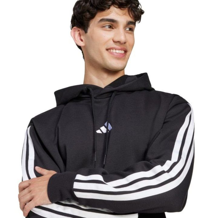 Vyriškas medvilninis džemperis su gobtuvu adidas Essentials 3-Stripes