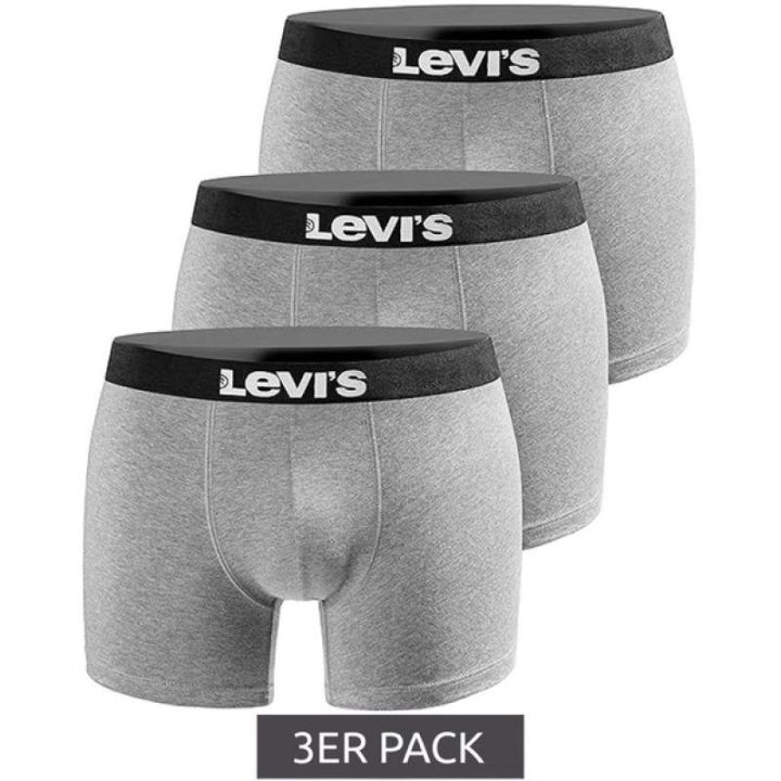 Vyriškos medvilninės bokserinės kelnaitės Levi's, 3 vnt., pilkos