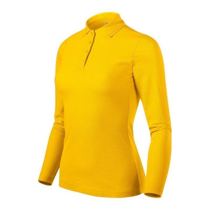 Moteriški polo marškinėliai Malfini Pique Polo LS, geltoni