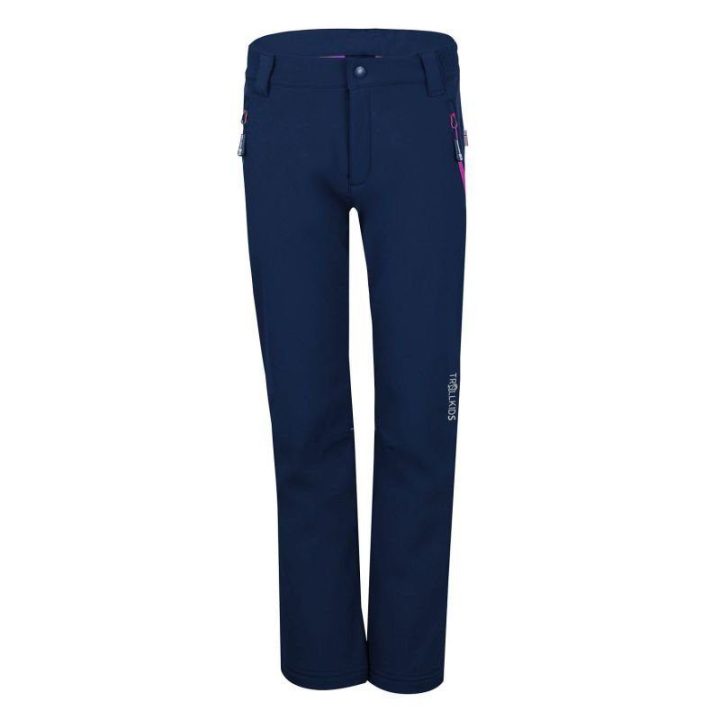 Softshell kelnės vaikams Trollkids Fjell, tamsiai mėlynos
