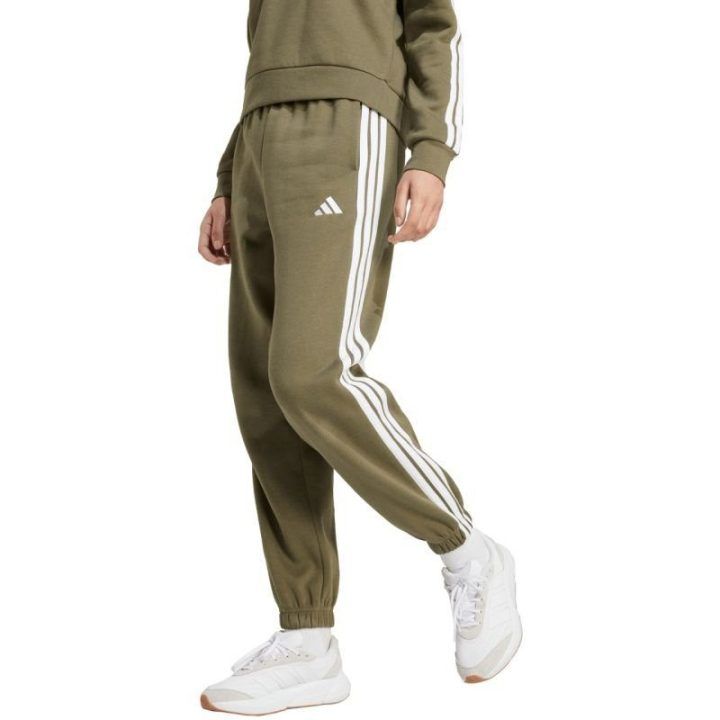 Moteriškos sportinės kelnės adidas 3-Stripes, alyvuogių