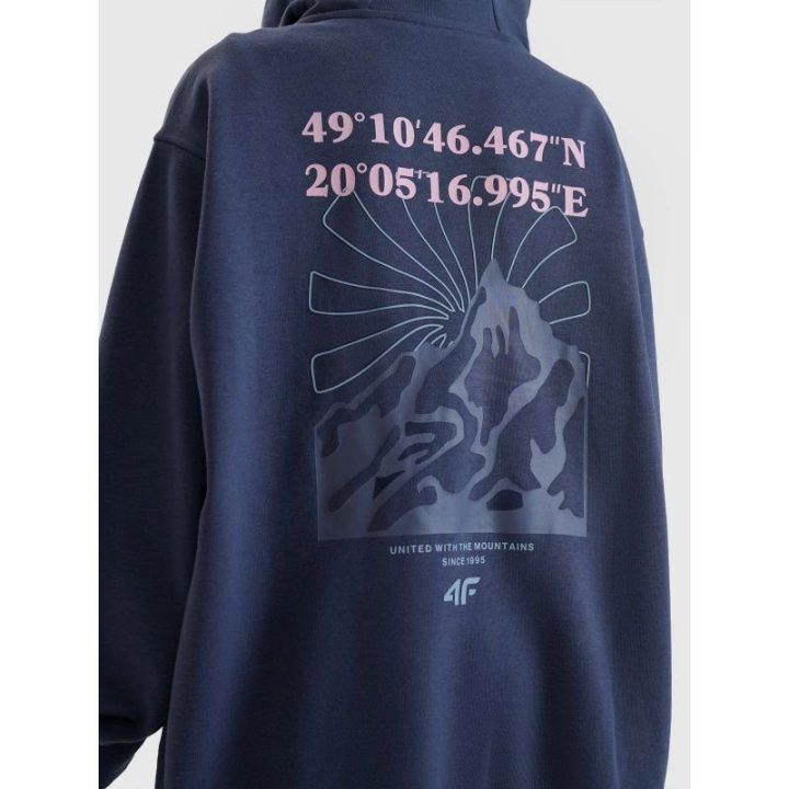 Džemperis mergaitėms su gobtuvu ir užtrauktuku 4F, 300 g/m²