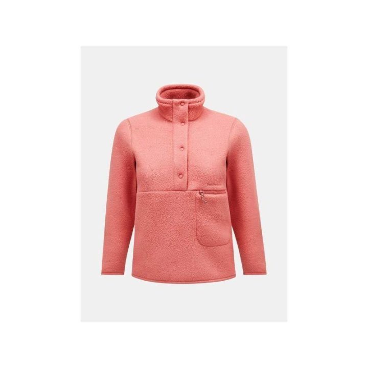 Moteriškas flisinis džemperis Peak Performance Fleece Snap T, rožinis
