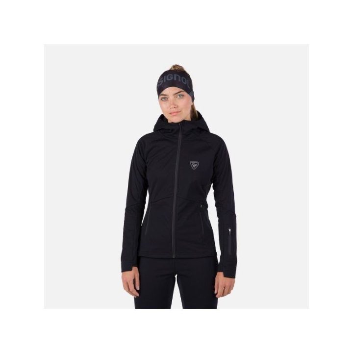 Moteriška softshell striukė su gobtuvu Rossignol Genetys, juoda