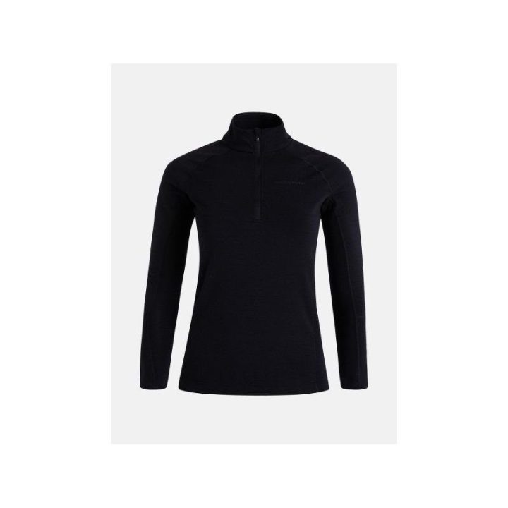 Moteriški termo marškinėliai Peak Performance Magic Half Zip, juodi