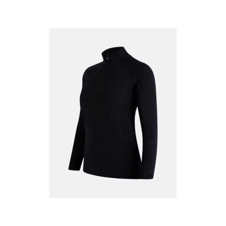 Moteriški termo marškinėliai Peak Performance Magic Half Zip, juodi