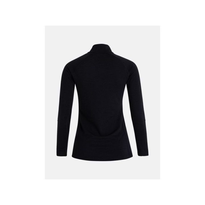 Moteriški termo marškinėliai Peak Performance Magic Half Zip, juodi