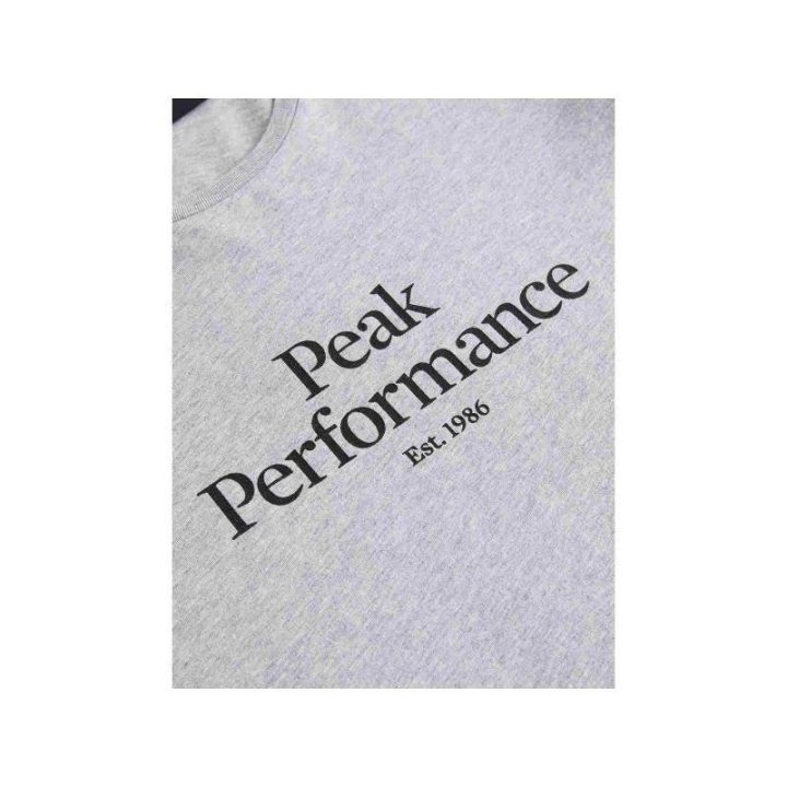 Moteriški medvilniniai marškinėliai Peak Performance Original, pilki