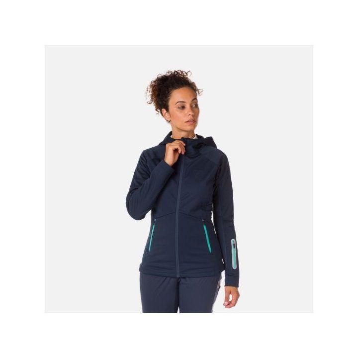 Moteriška softshell striukė su gobtuvu Rossignol Softshell Hoodie, tamsiai mėlyna