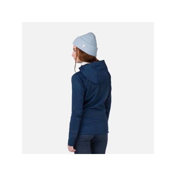 Moteriška softshell striukė su gobtuvu Rossignol, tamsiai mėlyna