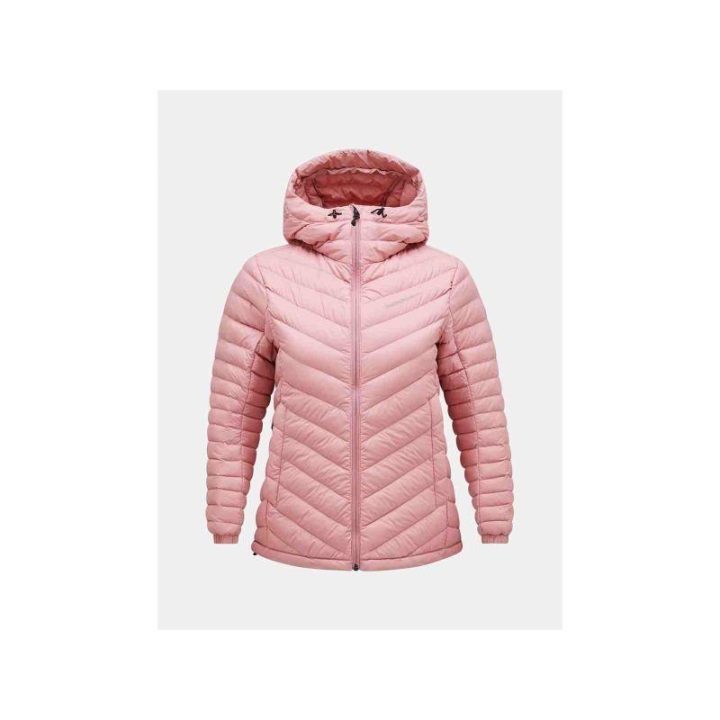 Moteriška pūkinė striukė su gobtuvu Peak Performance Frost, rožinė