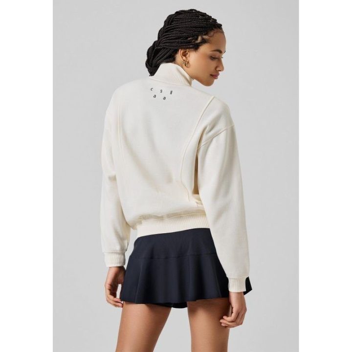 Džemperis su viso ilgio užtrauktuku CASALL Comfy Full Zip, baltas