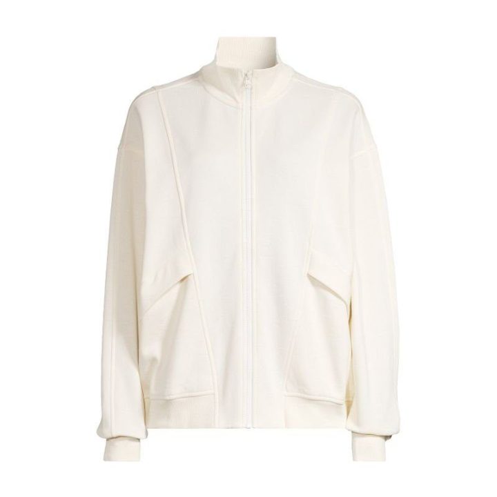 Džemperis su viso ilgio užtrauktuku CASALL Comfy Full Zip, baltas