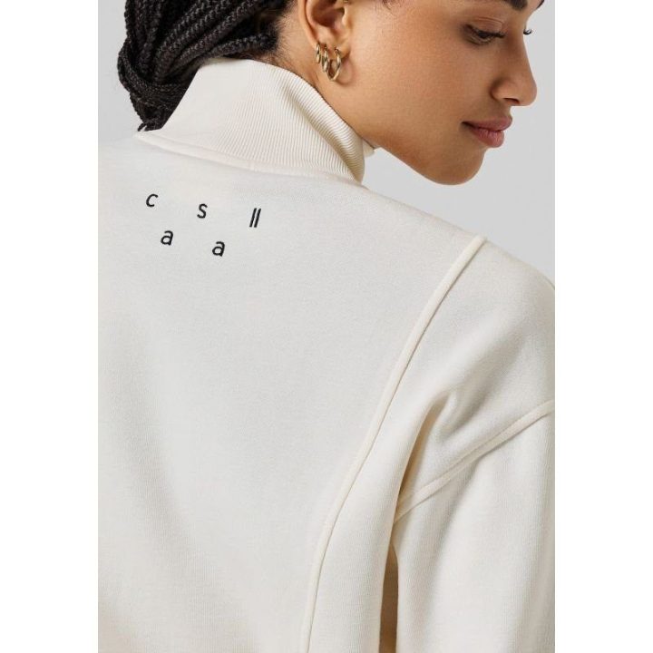 Džemperis su viso ilgio užtrauktuku CASALL Comfy Full Zip, baltas