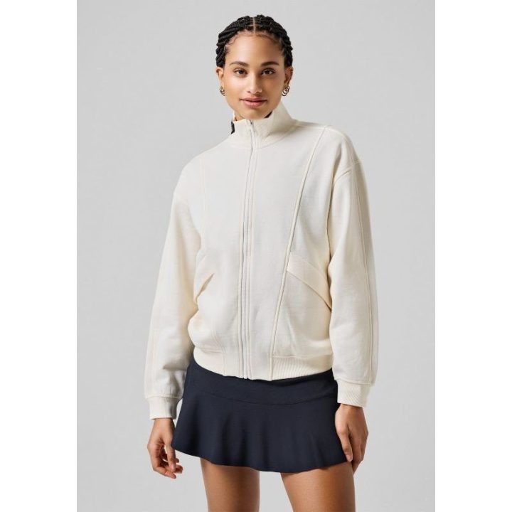 Džemperis su viso ilgio užtrauktuku CASALL Comfy Full Zip, baltas