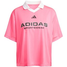 Moteriški laisvo kirpimo marškinėliai adidas Tiro Q4, rožiniai
