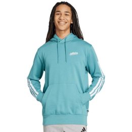 Vyriškas medvilninis džemperis su gobtuvu adidas Color Script, mėlynas