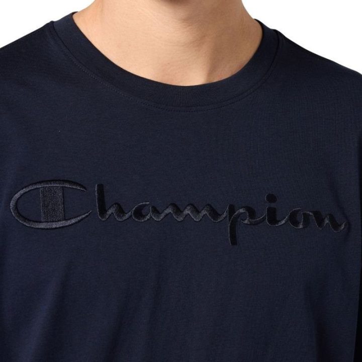 Vyriški medvilniniai marškinėliai Champion SS Tee, tamsiai mėlyni