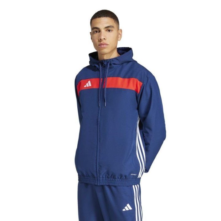 Moterų ir vyrų džemperis su gobtuvu adidas Tiro Essentials Woven