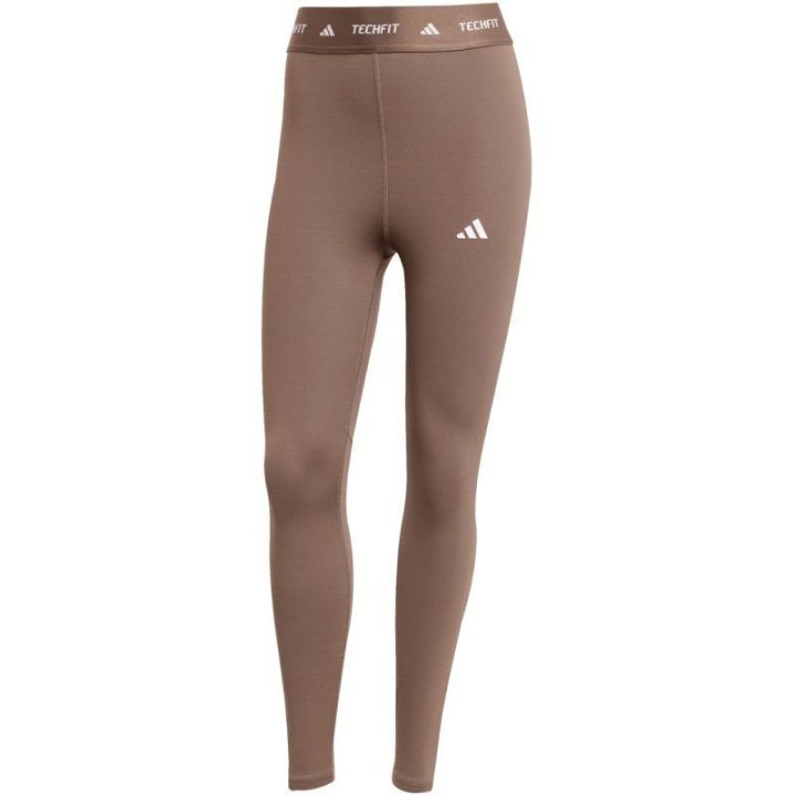 Moteriškos 7/8 tamprės su aukštu juosmeniu adidas Techfit, rudos