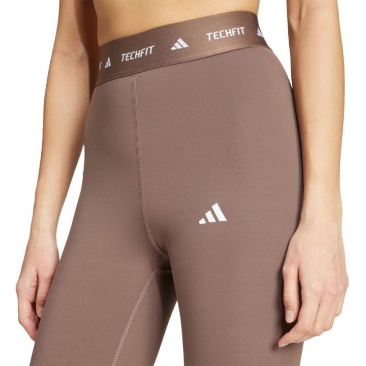 Moteriškos 7/8 tamprės su aukštu juosmeniu adidas Techfit, rudos