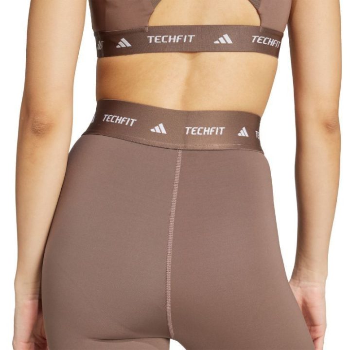 Moteriškos 7/8 tamprės su aukštu juosmeniu adidas Techfit, rudos