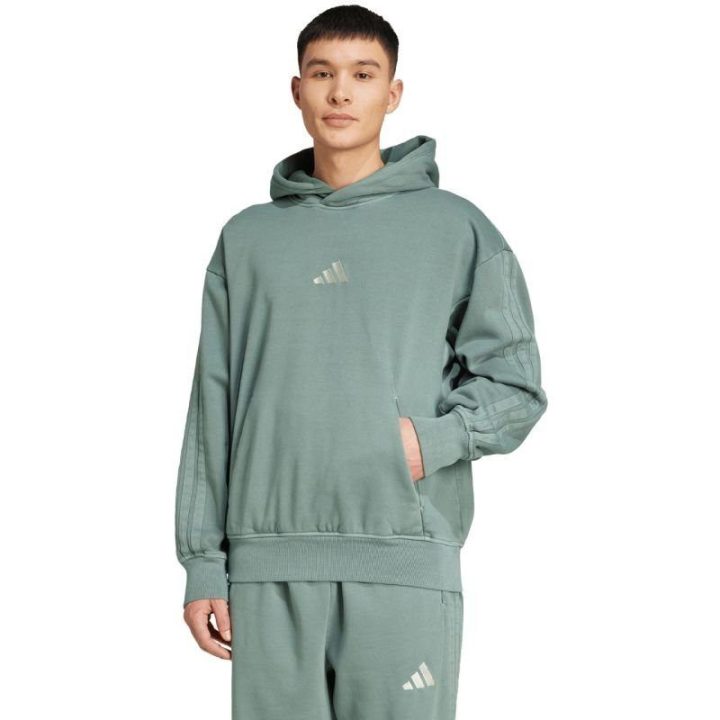 Vyriškas medvilninis džemperis adidas A SZN FL HD, žalias