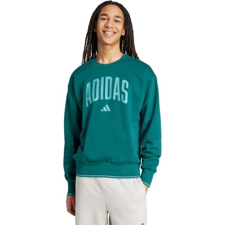 Vyriškas medvilninis džemperis adidas Collegiate Sweat, žalias