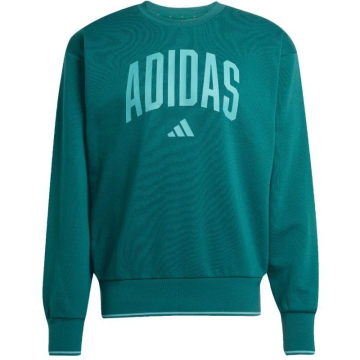 Vyriškas medvilninis džemperis adidas Collegiate Sweat, žalias