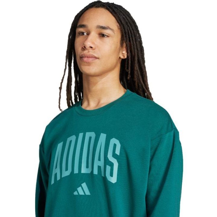 Vyriškas medvilninis džemperis adidas Collegiate Sweat, žalias