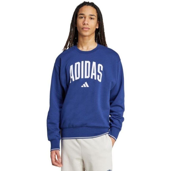 Vyriškas medvilninis džemperis adidas Collegiate Sweat, mėlynas