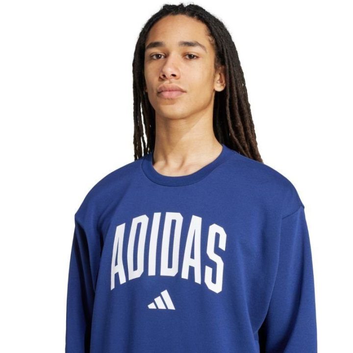 Vyriškas medvilninis džemperis adidas Collegiate Sweat, mėlynas