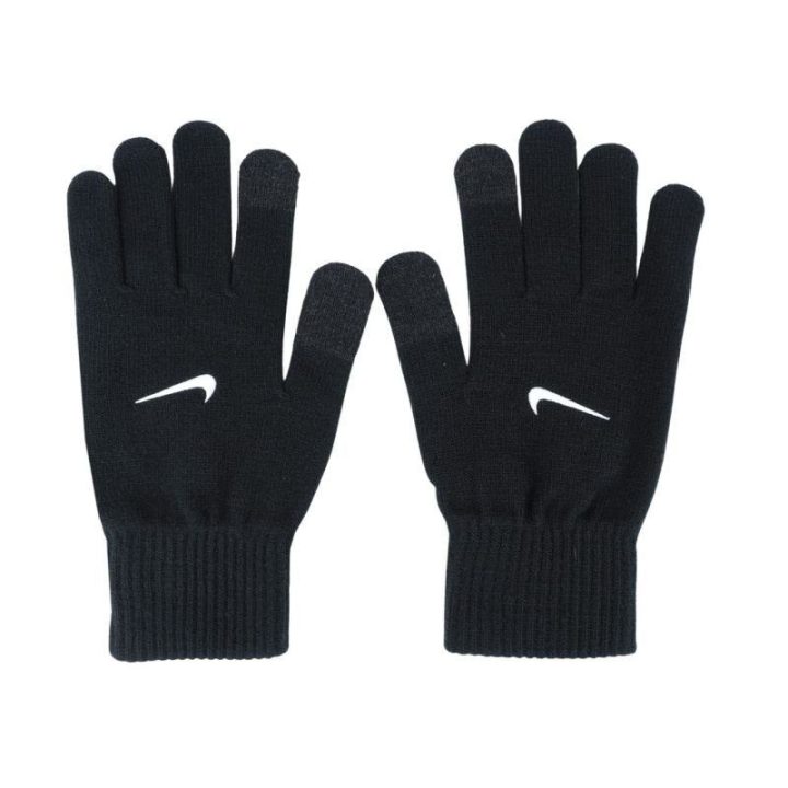 Megztos pirštinės su silikoniniu sukibimu Nike Knit Grip, juodos