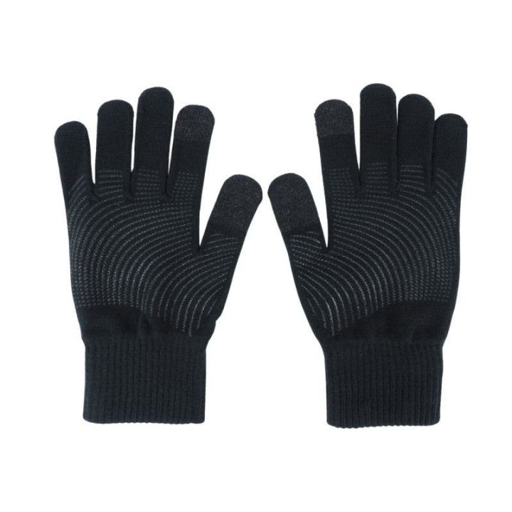 Megztos pirštinės su silikoniniu sukibimu Nike Knit Grip, juodos