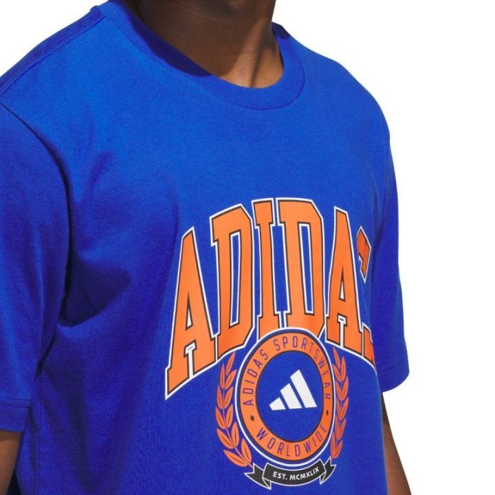 Vyriški medvilniniai marškinėliai adidas Varsity Crest, mėlyni