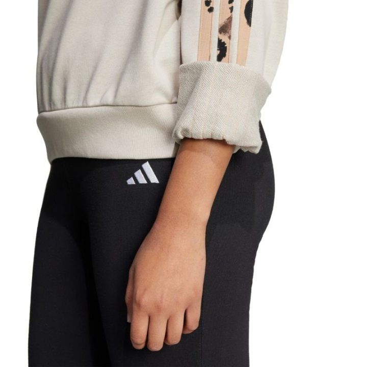Moteriškas džemperis su gyvūnų raštu adidas, kreminis